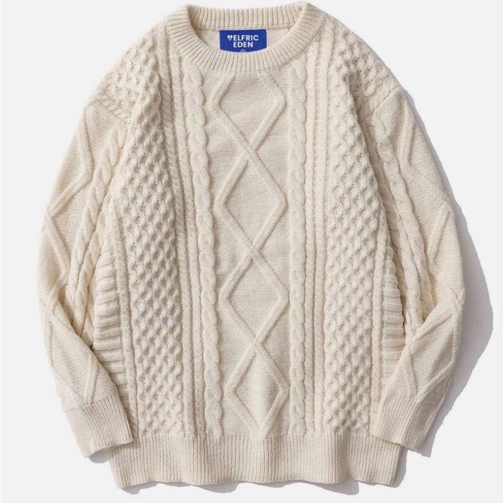 Aelfric Eden Cream Crew Neck Cable Knit Sweater size small ..St. Patrick’s  Day